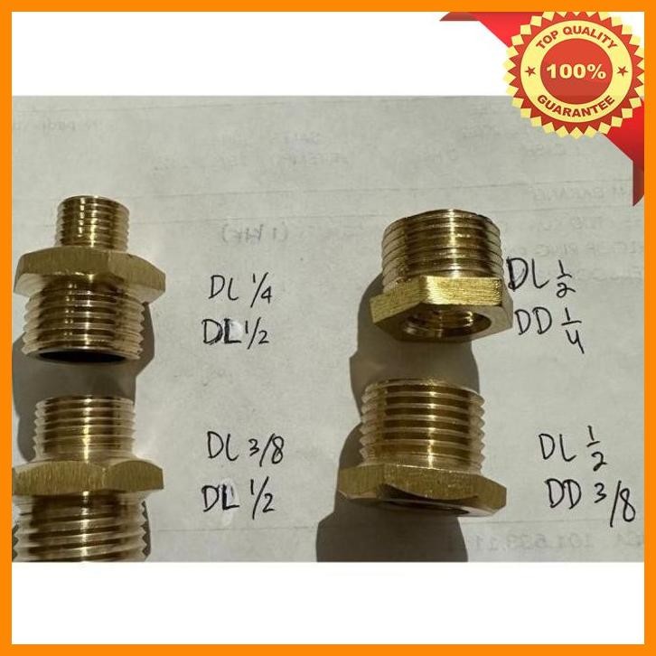 [SMM] VERLOP RING 1/2" X 1/4" KUNINGAN VERLOP RING 1/2" X 3/8" DOUBLE NEPEL