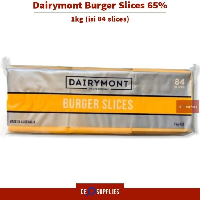 

SIAP KIRIM DAIRYMONT RED CHEDDAR 1KG (84SLICES) - BURGER SLICE 65% KEJU LEMBARAN AUSTRALIA CHEESE SANDWICH HOTDOG