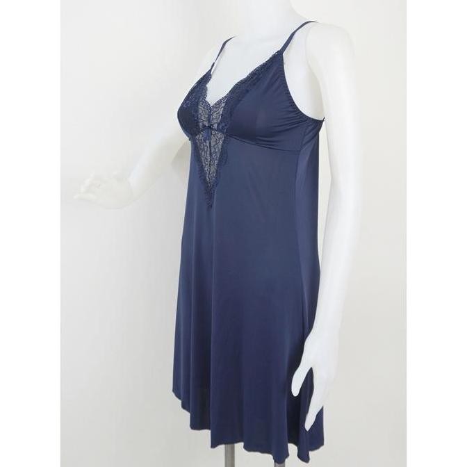

Baju Tidur / Lingerie Wanita Dress Jumbo Big Size Renda Premium Lily Wolff Lembut Halus Elastis Lwd8484Nav Original
