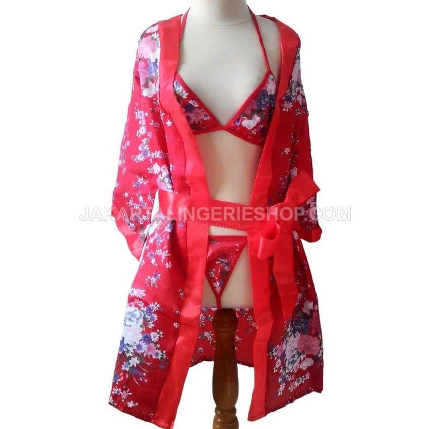 

Jakarta Lingerie Jld041 Fullset 3In1 Kimono Red Sexy Original