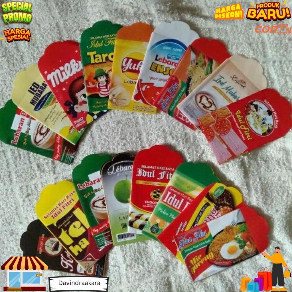 

Amplop Lebaran Viral - Angpao Thr Snack - Amplop Idul Fitri Motif Makanan Medium Per Pack Isi 10 D Cod