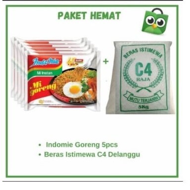

Paket Indomie goreng + Beras 5 kg