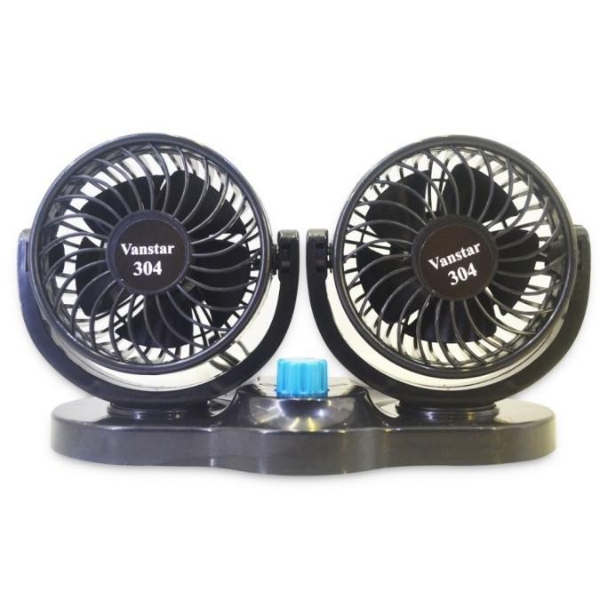 FLXshop - Kipas Angin Mobil 2 Kipas Saklar dan 2 USB DC 12 Volt 24 Volt Yundai/Kipas Double Blower K
