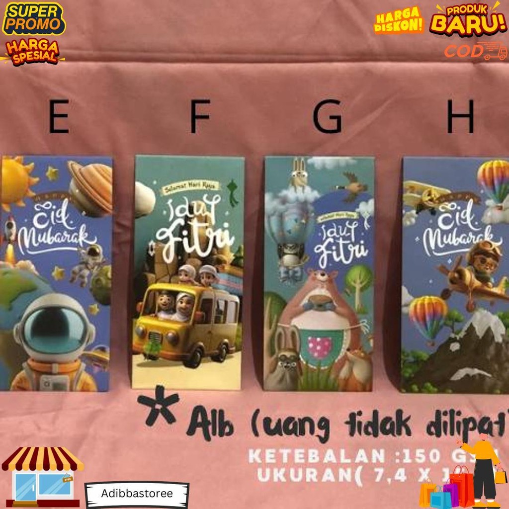 

(5 Pcs) Amplop Lebaran Panjang Premium Bahan Tebal 2025 D Termurah