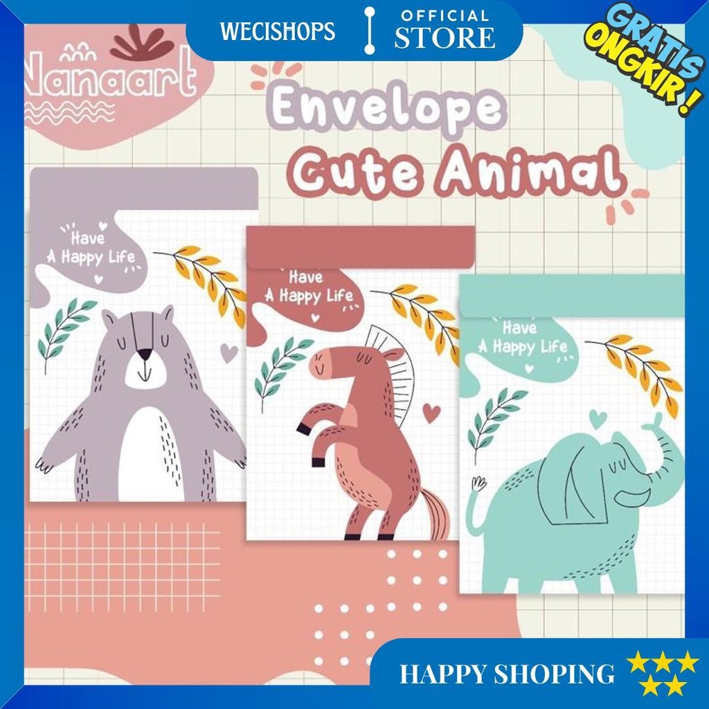 

Nanaart | Amplop Lucu (Harga Perpack, Isi 10Pcs) Untuk Undangan/Ultah/Santunan/Thr Dll D Cod