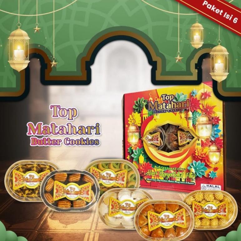 

Kue Kering Top Matahari Premium/ Paket Lebaran Isi 6 Toples/Lengkap Dengan Bubble/Paket Ekonomis. Cod