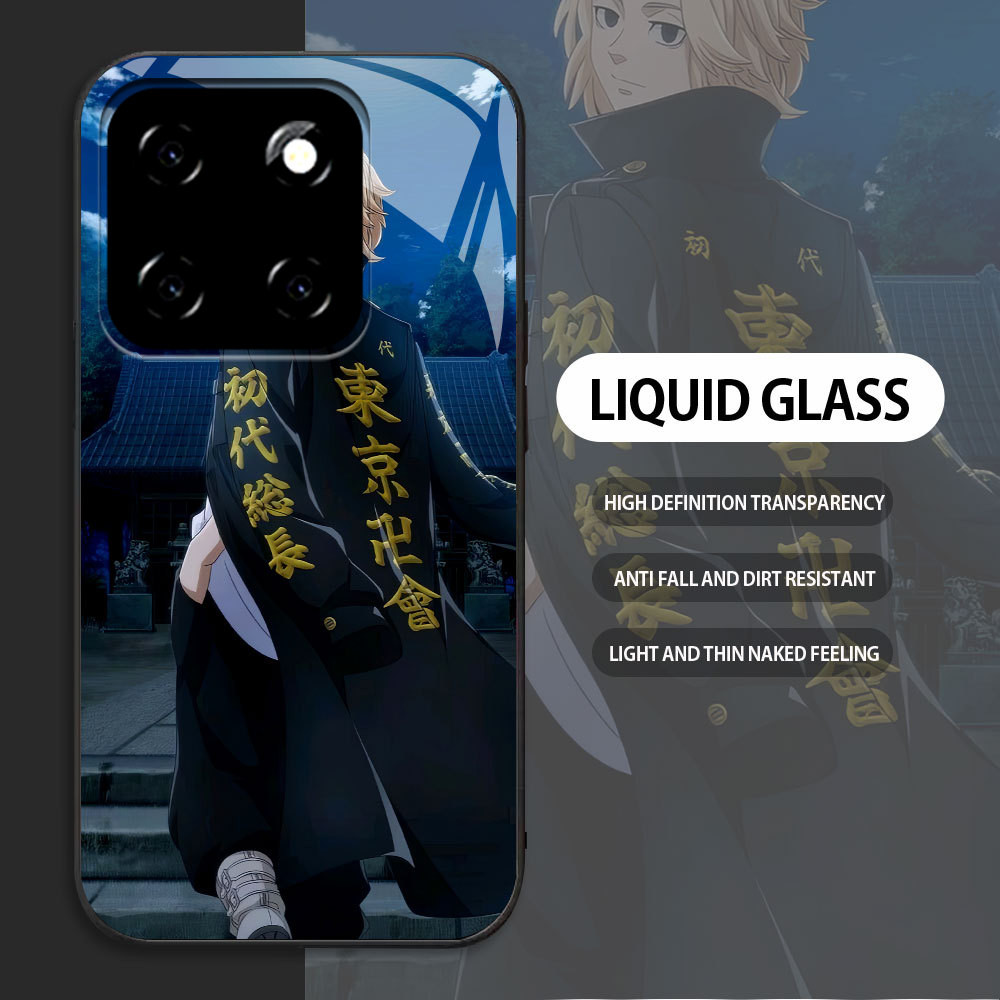 For XiaoMi 11 12 Lite 5G 14 Casing Skin Handphone  Tokyo Revengers Mikey Glass kesing Phone Case edg