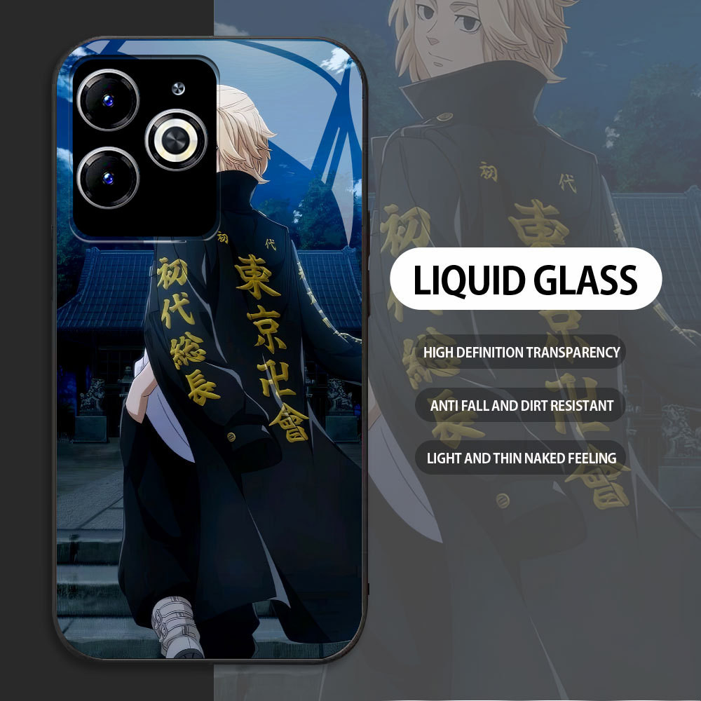 For INFINIX Smart 5 2020 6 7 8 Casing Skin Handphone  Tokyo Revengers Mikey Glass kesing Phone Case 