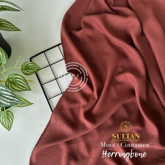 Kain Abaya Sultan Mina Emboss Herringbone