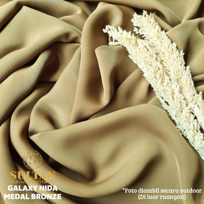 KAIN ABAYA SULTAN GALAXY NIDA POLOS - MEDAL CINNAMON