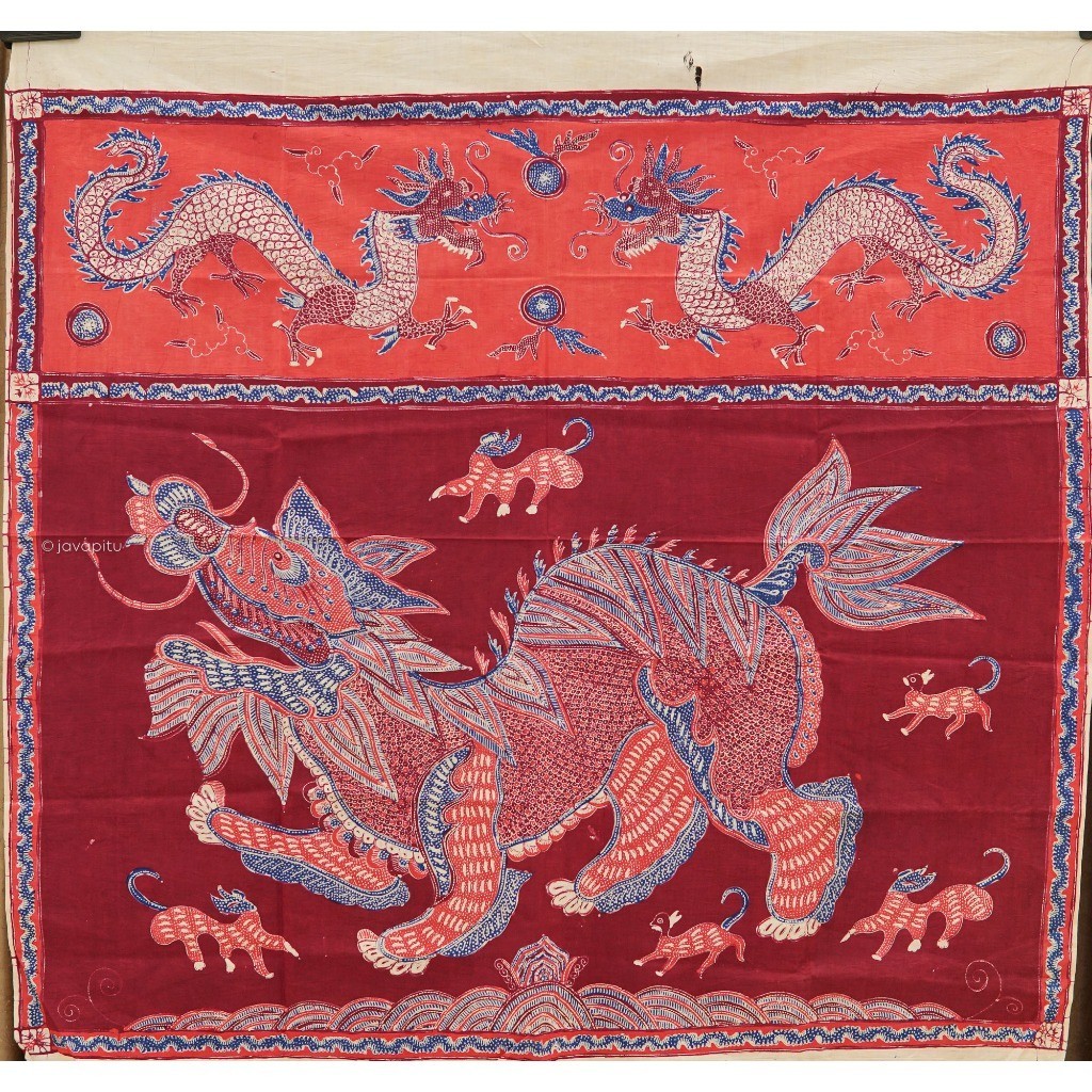 JavaPitu - Collector item : Batik Tulis Tokwi / Meja altar - Qilin - C.1950