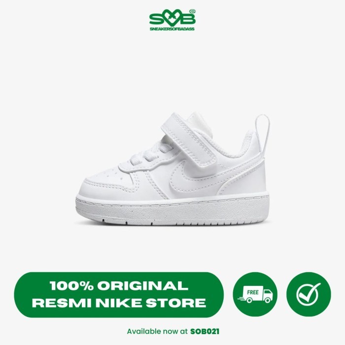 Sepatu Sneakers Nike Toddler Court Borough Low White - DV5458-106