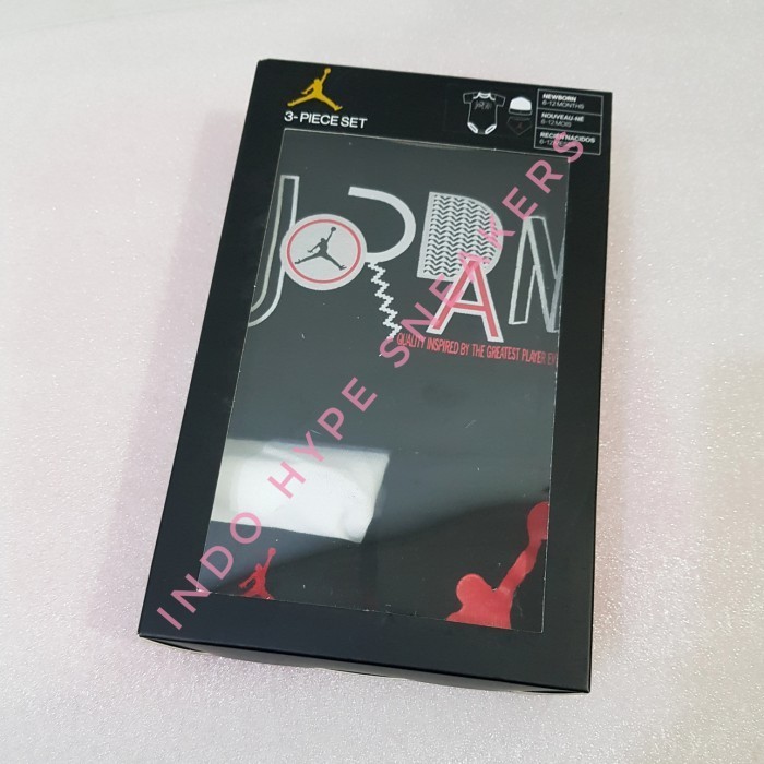 Air Jordan Infant Set 6-12 Months Original Black White (Jumper Bayi)