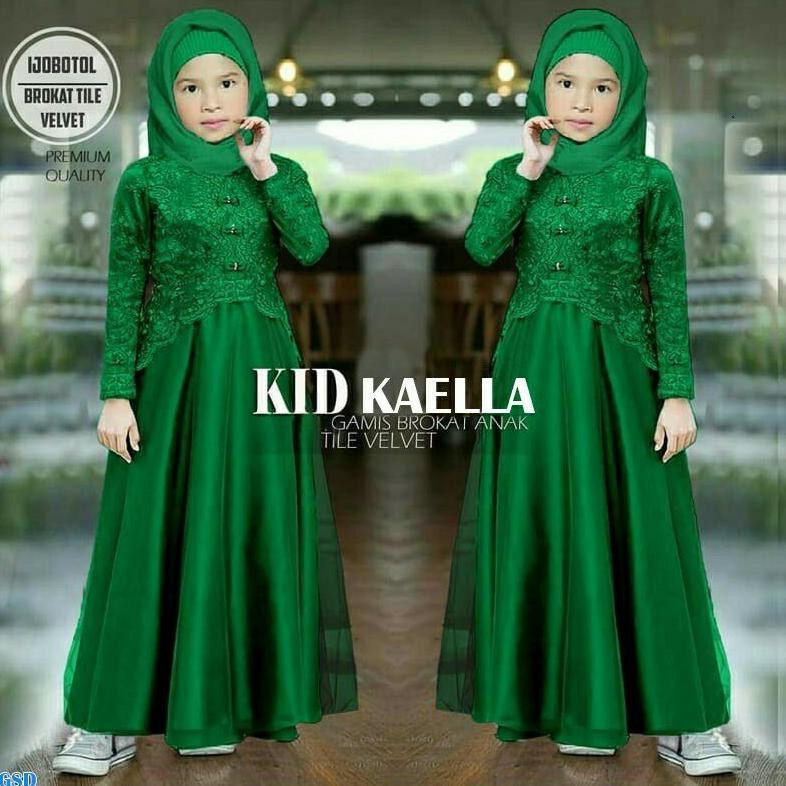 Stok Terbaru Gamis Brokat Terbaru 2023 Mutiara Anak Perempuan Kid Della | Maxi Dress Panjang Fashion