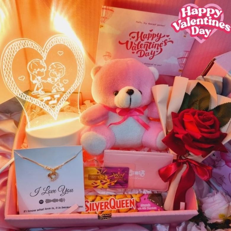 

VIRAL Hampers Valentine Hadiah Cewek / Kado Anniversary Pacar / Giftbox Buket Bunga Boneka Teddy sd-67