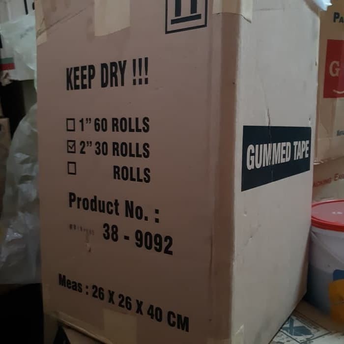 

LAKBAN AIR / GUMMED TAPE 2" INCHI GTAPE ( 1DUS @30ROLL )