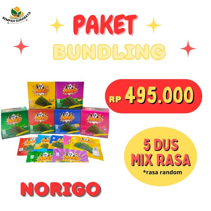 

Promo (Paket Bundling 5 Dus) Norigo Rumput Laut Nori Crispy Cod