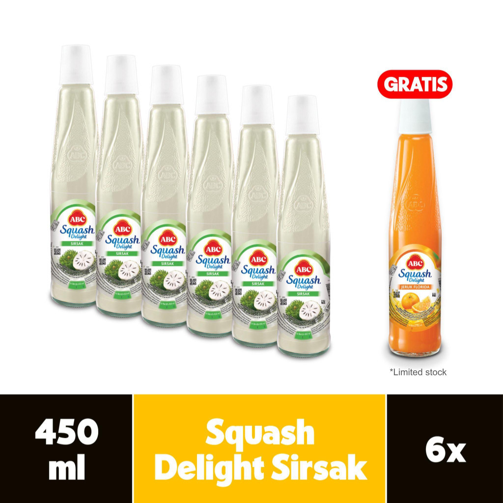 

ABC Sirup Squash Delight Sirsak 450 ml - Multi Pack 6 pcs