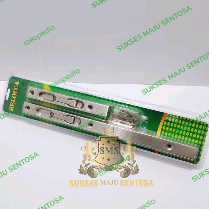 GRENDEL TANAM BELOCCA 6+12 SLOT PINTU KAYU/FLUSH BOLT STAINLESS TERMURAH