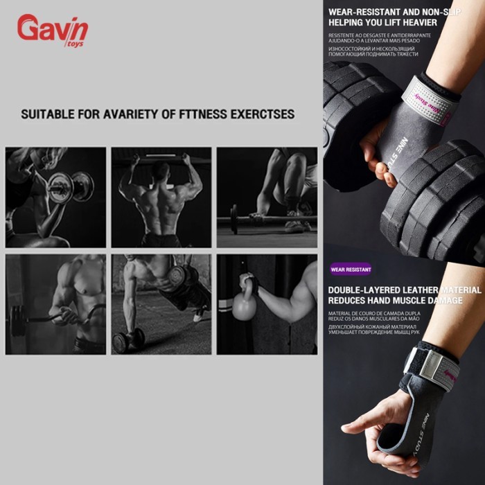 Gym Strap Kulit - Gym Leather Hand Strap Anti Slip - Hand Protector Fitness - Nine Study