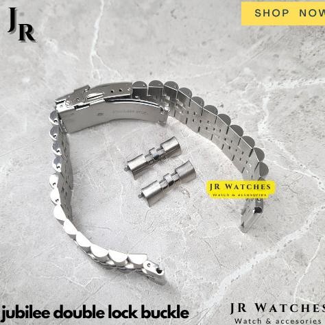 Solid Jubilee Bracelet Double Lock Buckle Tali Jam Rantai Strap Terlaris