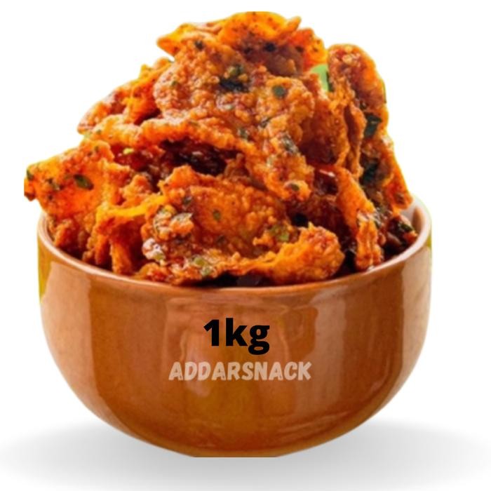 

Keripik Kulit Ayam Crispy Pedas Daun Jeruk 1Kg Cemilan Food Kripik Snacks