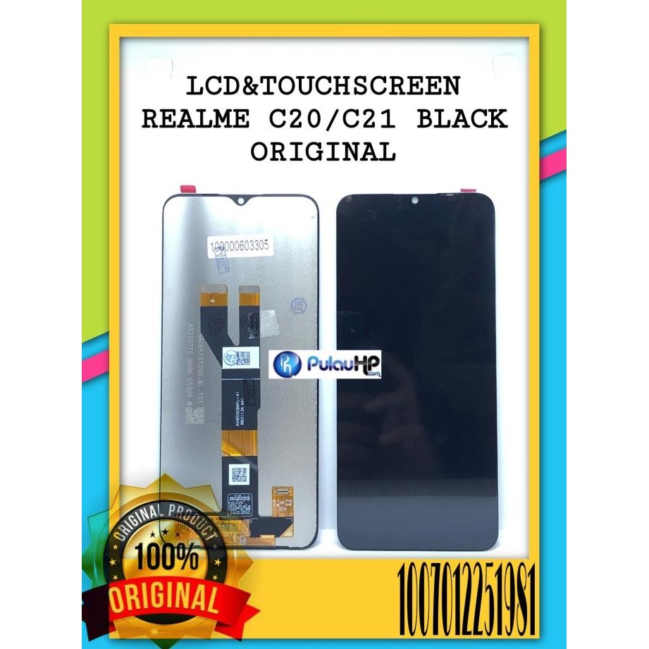 TERMURAH - LCD TOUCHSCREEN REALME C20/C21 BLACK ORI