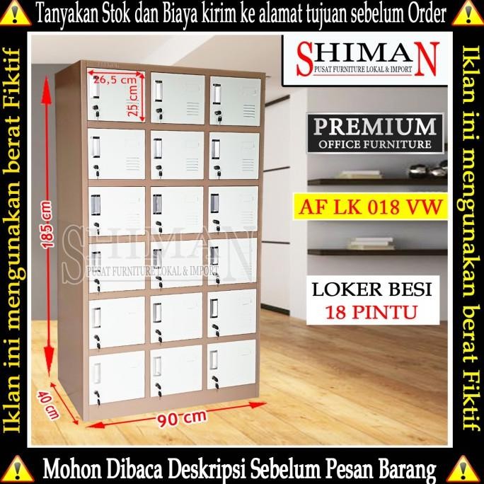 

BEBAS ONGKIR - Lemari Loker Besi 18 Pintu AF LK 018 VW PREMIUM