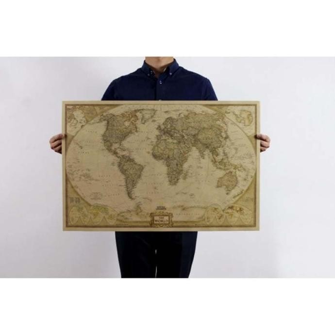 

POSTER PETA DUNIA LARGE VINTAGE WORLD MAP BESAR KLASIK CLASSIC RETRO STOK TERBATAS