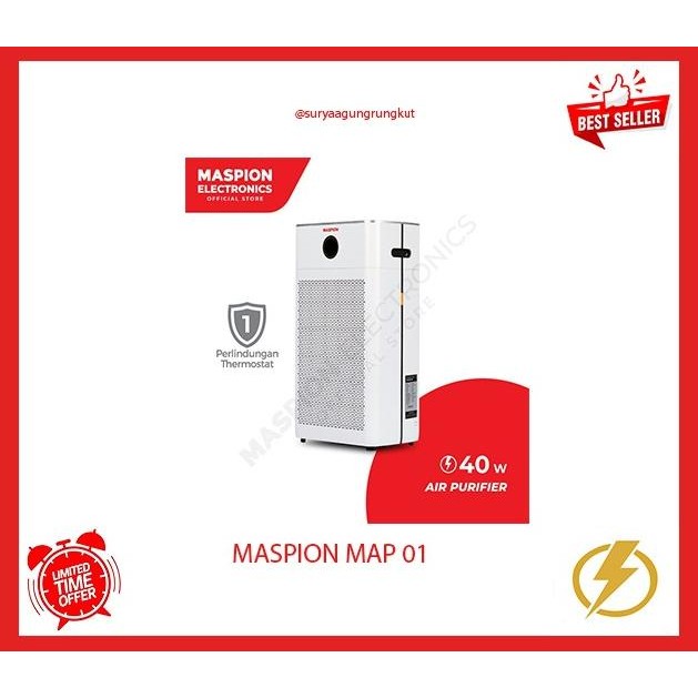 

AIR PURIFIER MASPION 50M2 40 WATT HEPA H13 - MAP 01 STOK TERBATAS