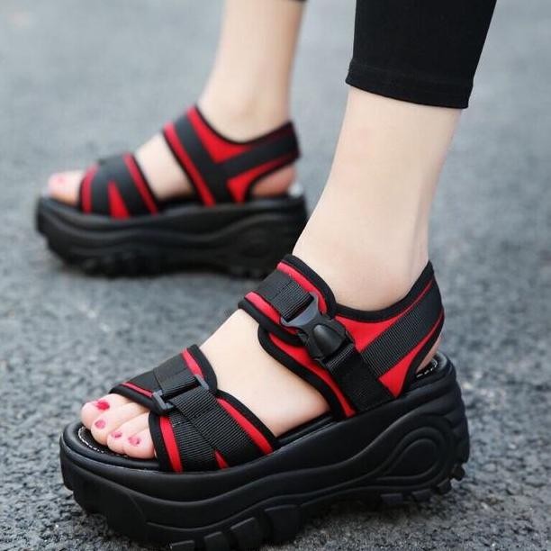 Hot Promo, Axeline Sandal Wedges Wanita Korea Veerna Platform Best Seller Cod