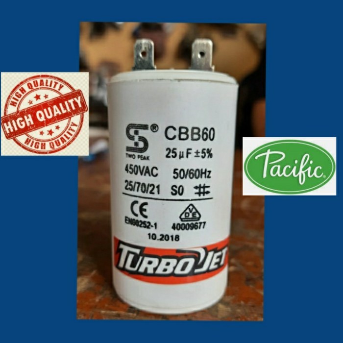 Kapasitor Pompa Air Jetpump 25 Wasser Pc 250 Ea Otomatis Tangki Tabung