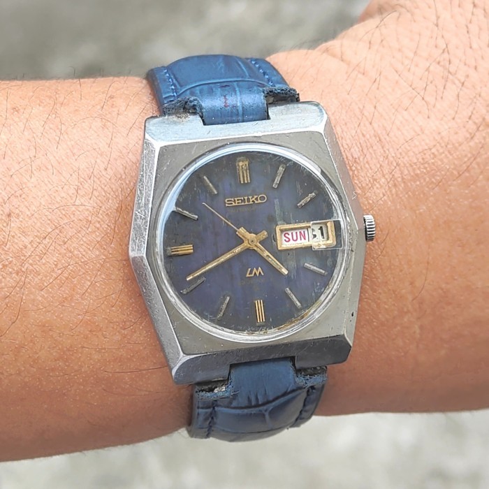 LIMITED EDITION Jam SEIKO LM LORD MATIC Blue Quick Set Date ORIGINAL
