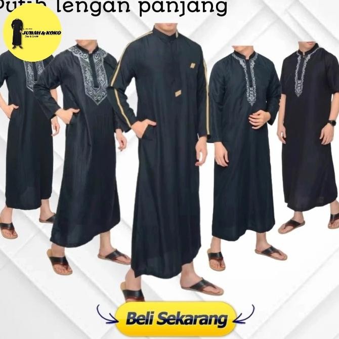 Baju Jubah Gamis Muslim Pria Dewasa Arab Pria Bordir