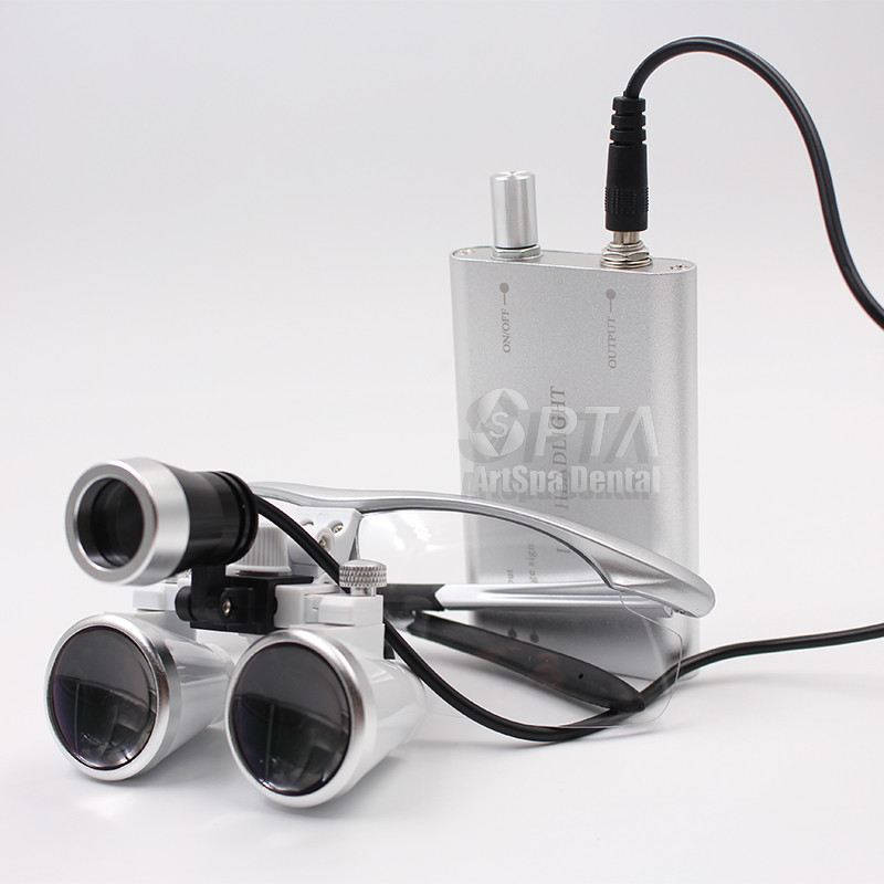JEBA 3.5XMagnification Binocular Dental Loupe Surgery Surgical Magnifier with Headlight LED Light Me