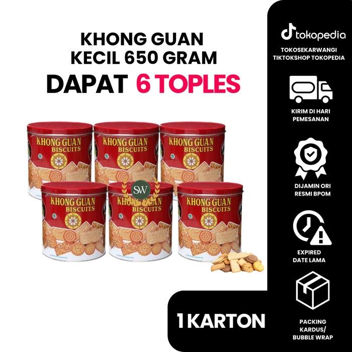 

1 KARTON KHONGGUAN BISCUITS KALENG KECIL ISI 6 kaleng x 650 GR ASSORTED BISCUITS BISKUIT ANEKA RASA