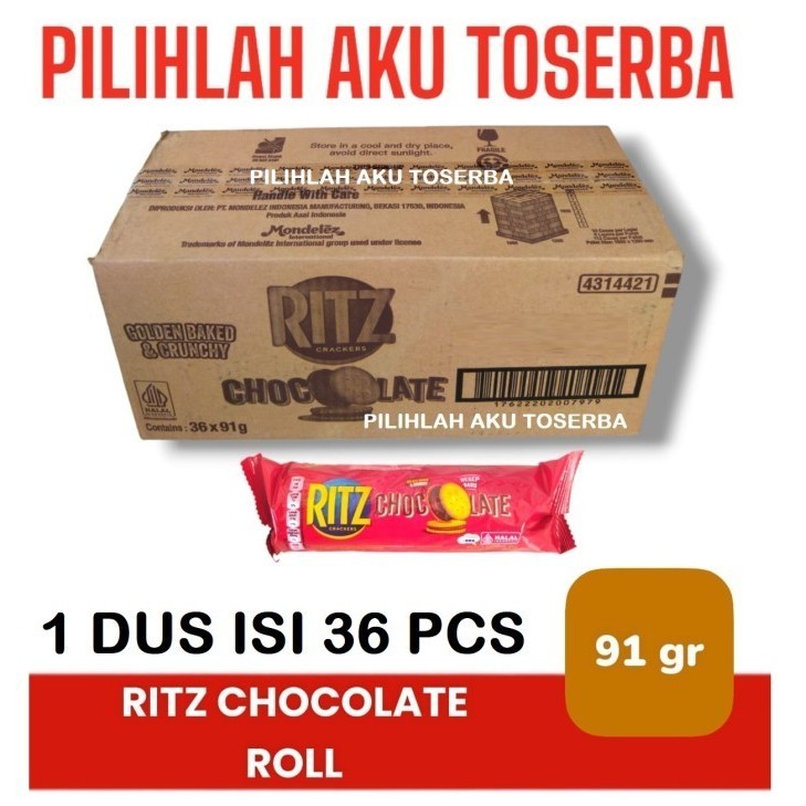 

Biskuit RITZ sandwich CHOCOLATE Roll 91 gr - ( HARGA 1 DUS isi 36 )