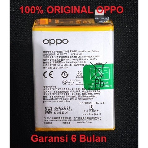 

TERLARIS! OPPO Battery Baterai Batere Batre Oppo F11 BLP707 Original