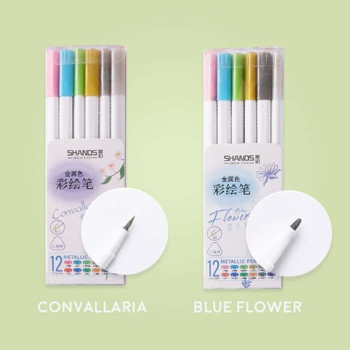 

Shands Metallic Pen Series Brush Or Marker Set 12Pc - Spidol Warna Terbaru