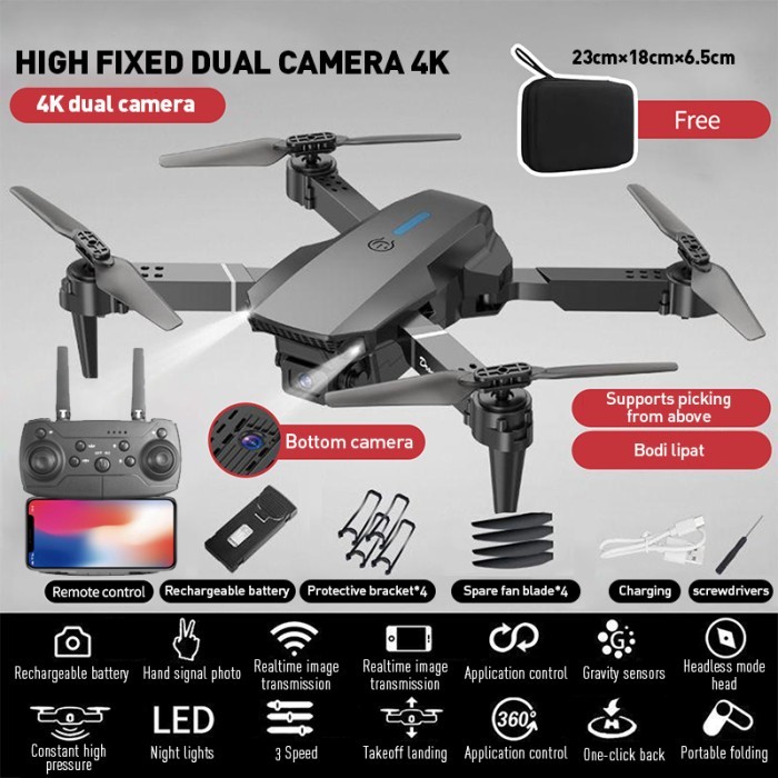 Drone E88 Pro/E99 Pro 4k HD Dual Camera