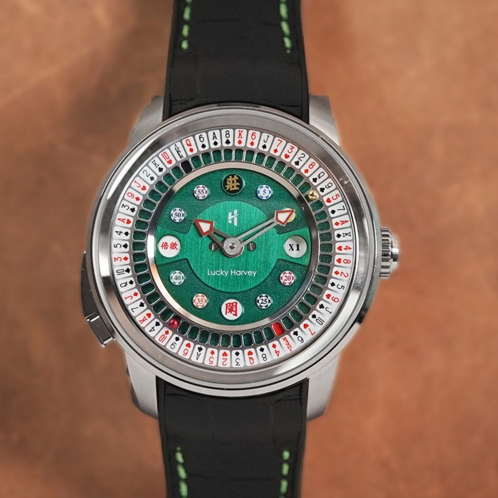 HOT SALE Jam Tangan LUCKY HARVEY Player Series Poker Roulette Spinning Dial