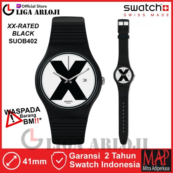SWATCH SUOB402 XX-RATED BLACK Jam Tangan Pria Analog Original Swiss