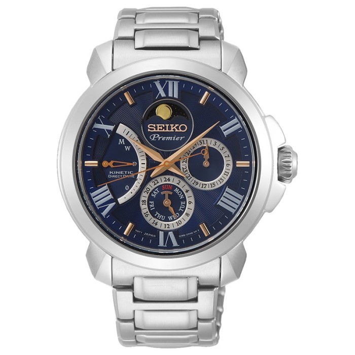 Seiko Premier SRX017P1 Kinetic Blue Dial Stainless Steel