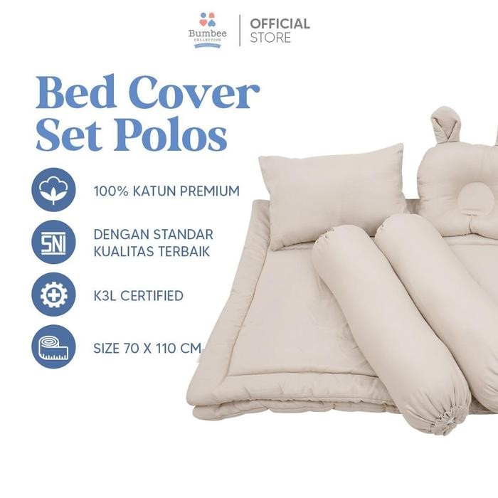 Bumbee Collection - Bed Cover Set Baby Polos Selimut Lembut Untuk Bayi Tidur Nyenyak Free Tas Mika