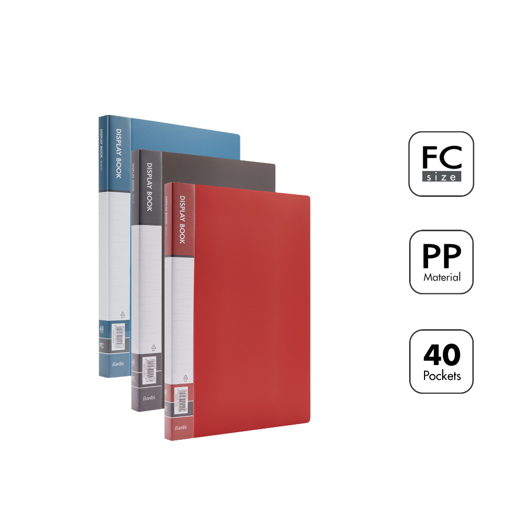 

[Stationery Spectrum] Bantex Display Book / Clear Holder Folio Bahan PP Isi 40 Pocket Anti-Static BF4101