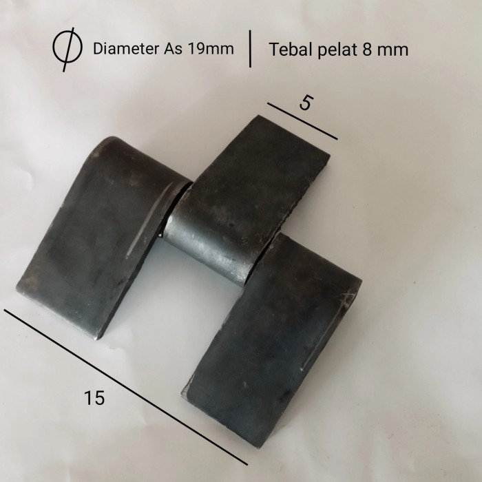 Engsel bak besi As Besar pendek