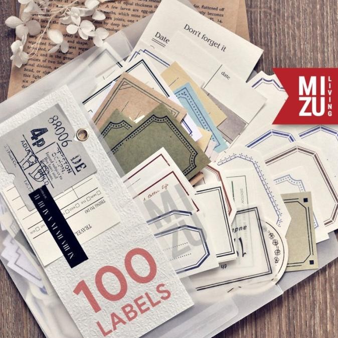 

MIZU BUJODEKO 100PCS BUJO LETTER DECORATING LABEL DEKOR JOURNAL PAKET