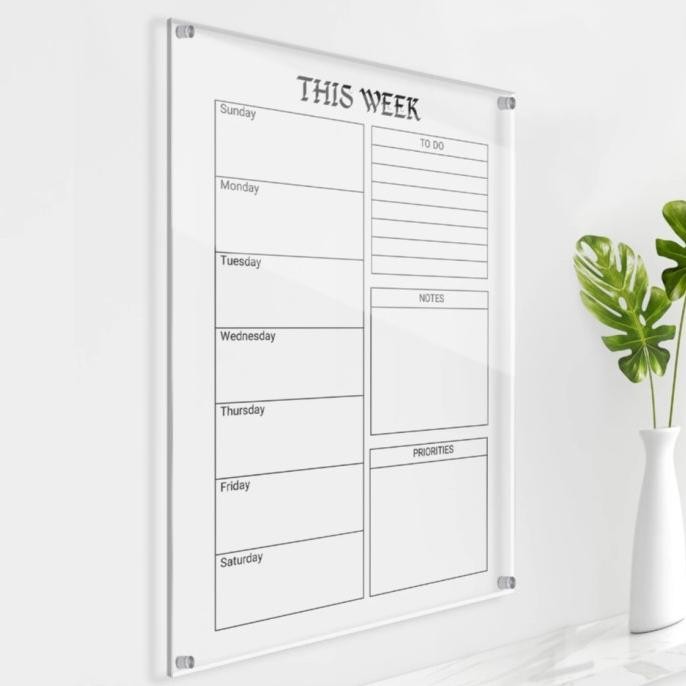 

DAILY PLANNER AKRILIK WEEKLY PLANNER | PAPAN SCHEDULE ACRYLIC