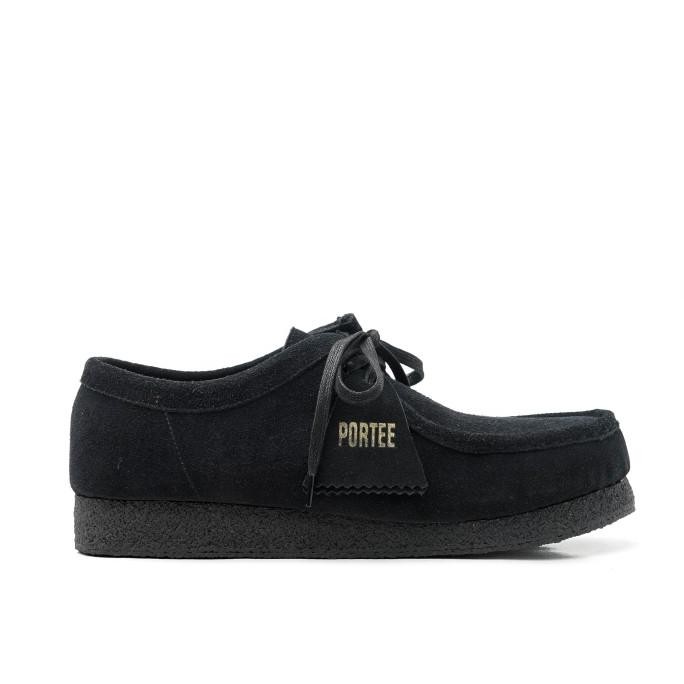 Sepatu Kulit Pria Portee Goods Pebble Suede All Black