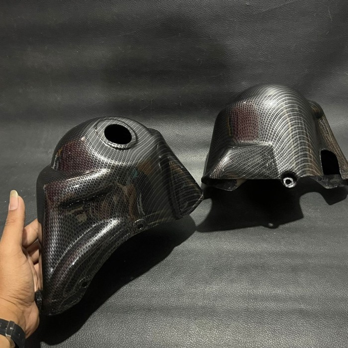 Helm Buring Tutup Blok Dr 130 Vespa Smallframe Pts Carbon Paint Bagus